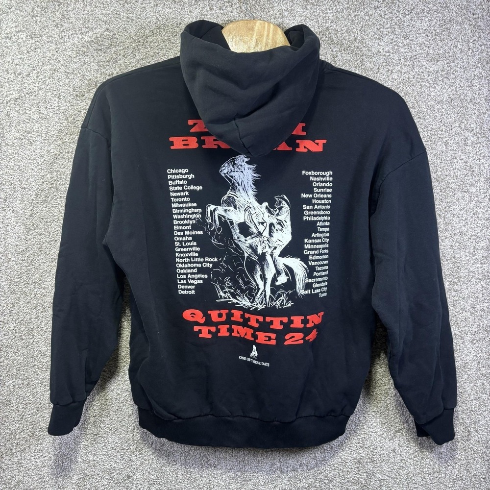 One Of These Days Hoodie Mens XL Black Fleece Zach Bryan Quittin Time Sweatshirt